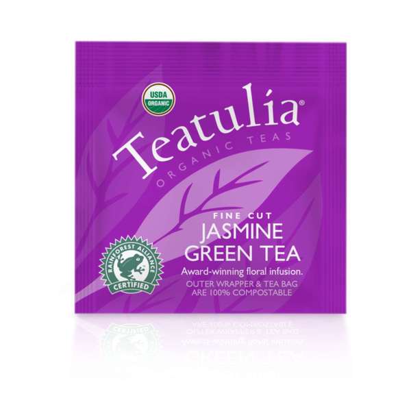 Teatulia Organic Teas Jasmine Green Wrapped Standard Tea, PK50 WST-JAGR-50